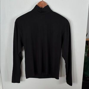Donna Ricco Black Wool Back Half Zip Turtleneck Sz 4